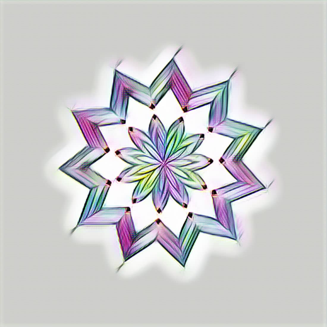 starry circle with shades of green