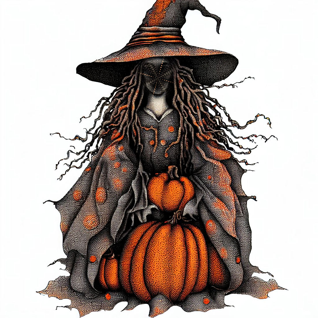 Image of Halloween Witch with Pumpkin